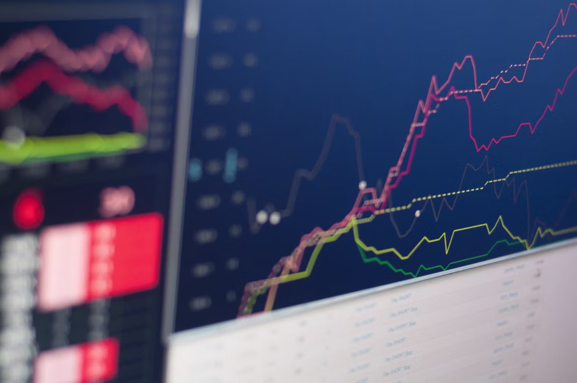 Stock chart analytics visualization